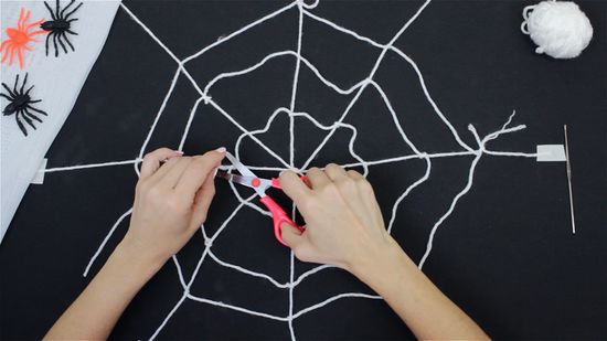 Yarn Spiderweb Wreath Craft for Kids