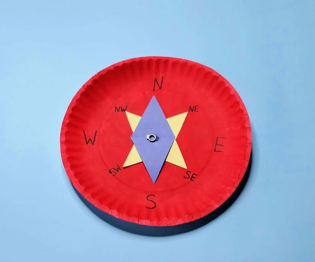 DIY Compass making low energy activity for kids 