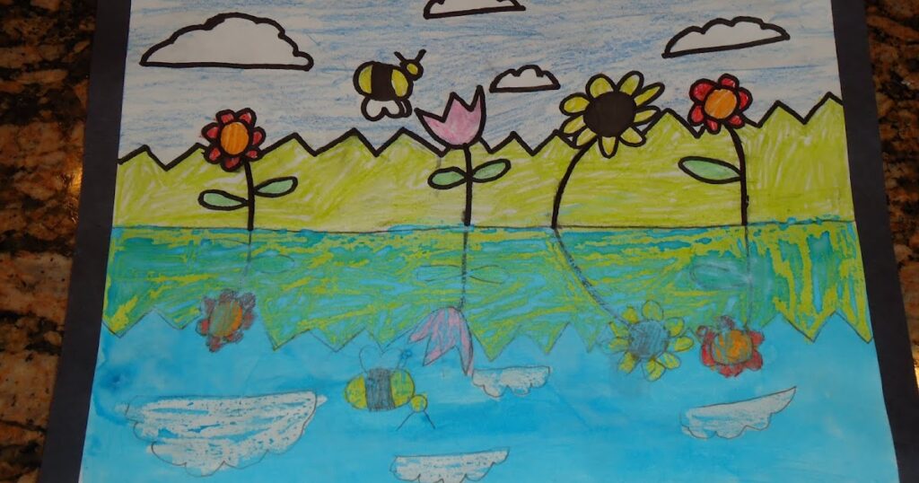 Reflection Drawing indoor activity to keep Toddlers busy