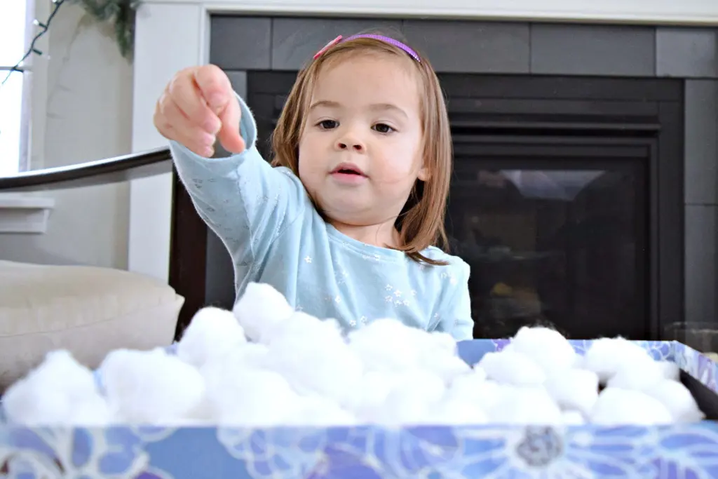 Cotton Ball Run indoor activity for high energy kids