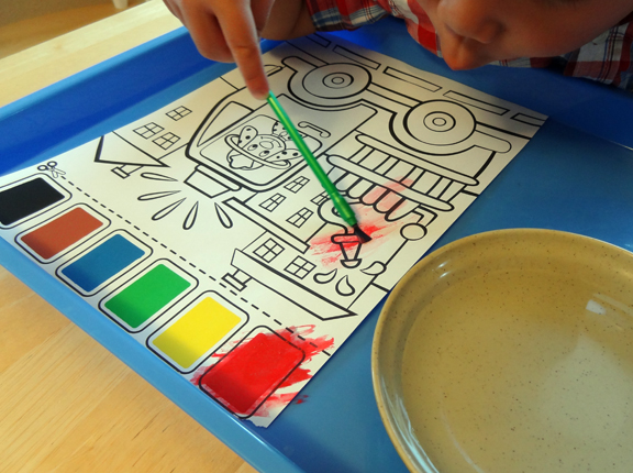 Water painting solo play indoor activity