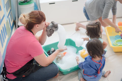 Water Tub Play Indoor activity for low energy kids