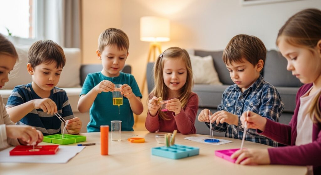 Children's are engaged in science activities Indoor