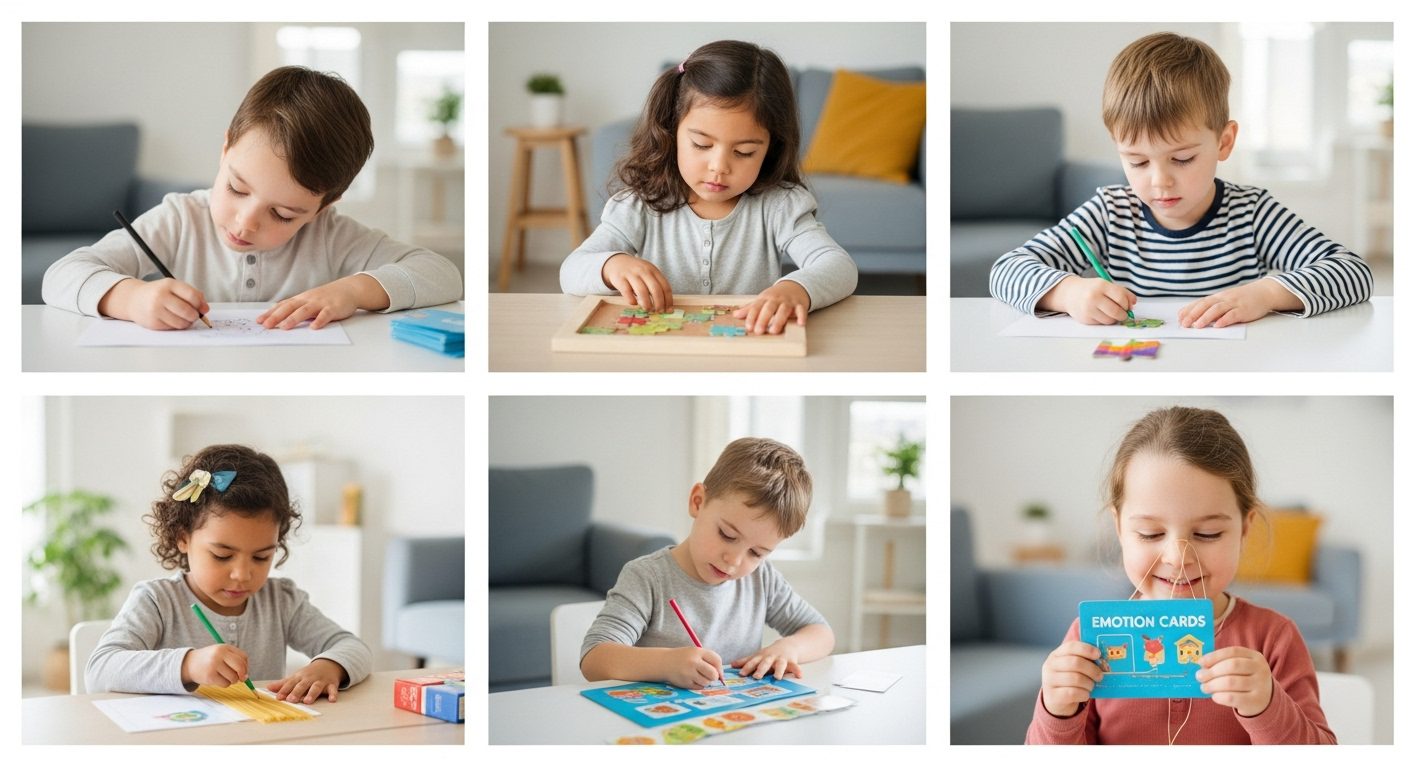 Kids are playing different indoor low energy games