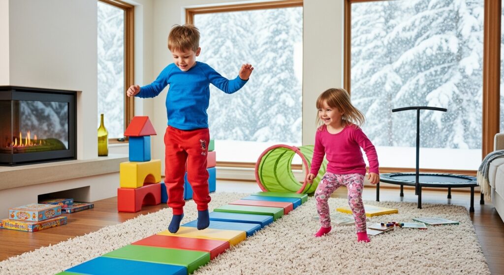 Kids Playing indoor exercise games