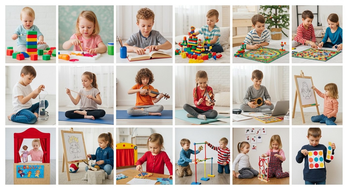 Kids of different ages are playing solo