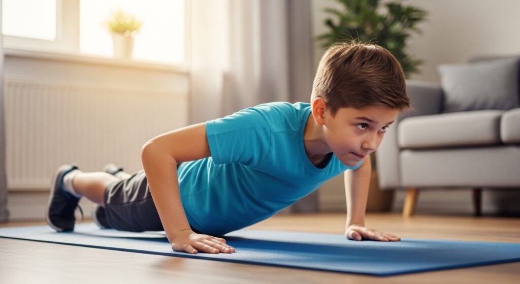 Morning push-up exercise