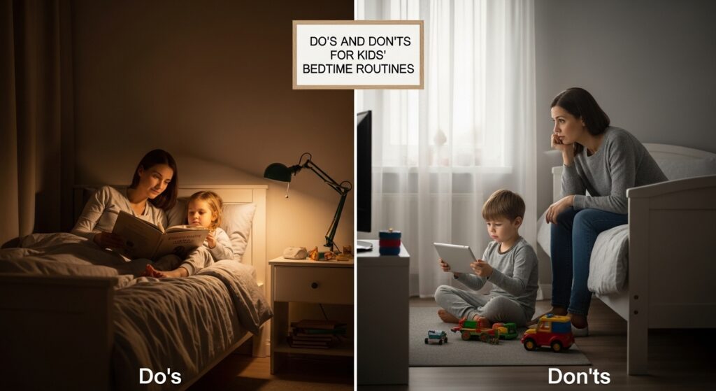 Do's and dont's during bedtime routine for kids