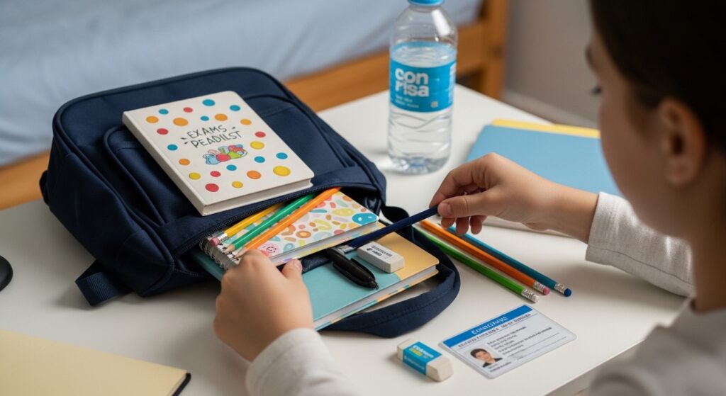 Prepare your kids bag before exam night 