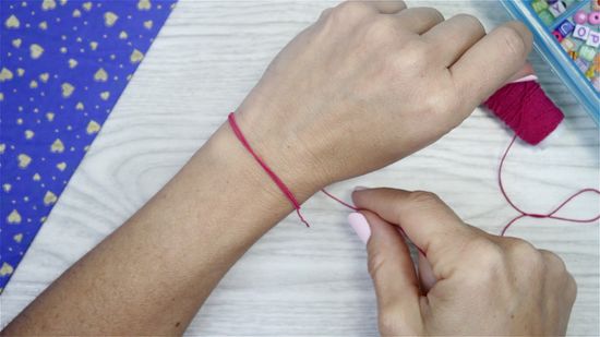 Cut the String for making DIY custom name bracelet with beads